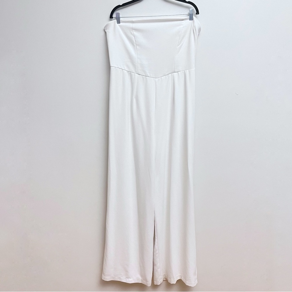 Wild Fable Lightweight White Wide Leg Strapless Tube Jumpsuit - Picture 3 of 14